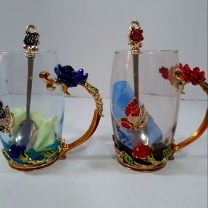 Brew To A Tea Glass and Spoon Set